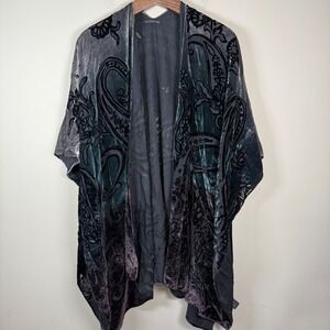 Do Everything in Love Boho Velvet Paisley Burnout Kimono ONE SIZE